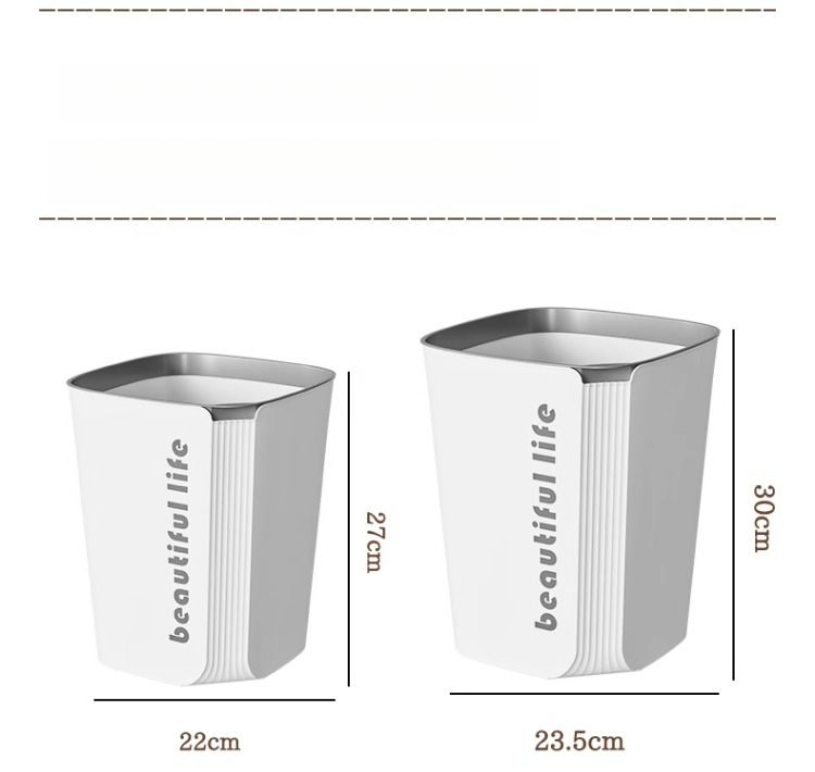 Cestino per la spazzatura quadrato color-block nordico per uso domestico, grande capacità, senza coperchio, con anello di pressione, per camera da letto, bagno e cucina_voghion.com