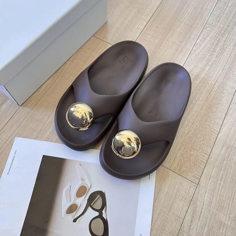 Luo Jia's Flops Lazy Shoes That Can Be Worn On The Outside With Just One Step. Thick Soled Candy Colored Beach Flip_voghion.com
