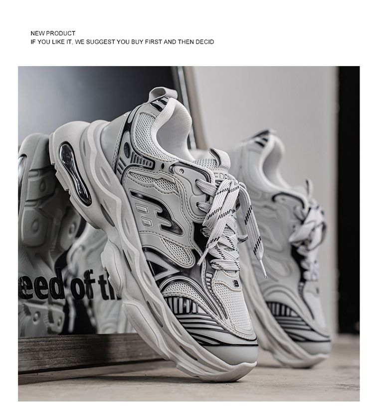 2025 Frühjahr Neue Atmungsaktive Mesh-Sneakers Für Herren Trendy Vielseitige Casual Dad-Schuhe Mit Dicken Sohlen_voghion.com