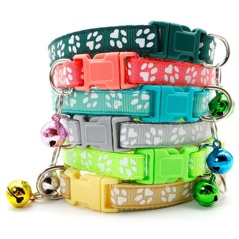 12 pezzi all'ingrosso mix di colori collari anti-smarrimento per cani, animali domestici, gatti, cuccioli, collare con fibbia con campanello, 6 colori, impronta_voghion.com