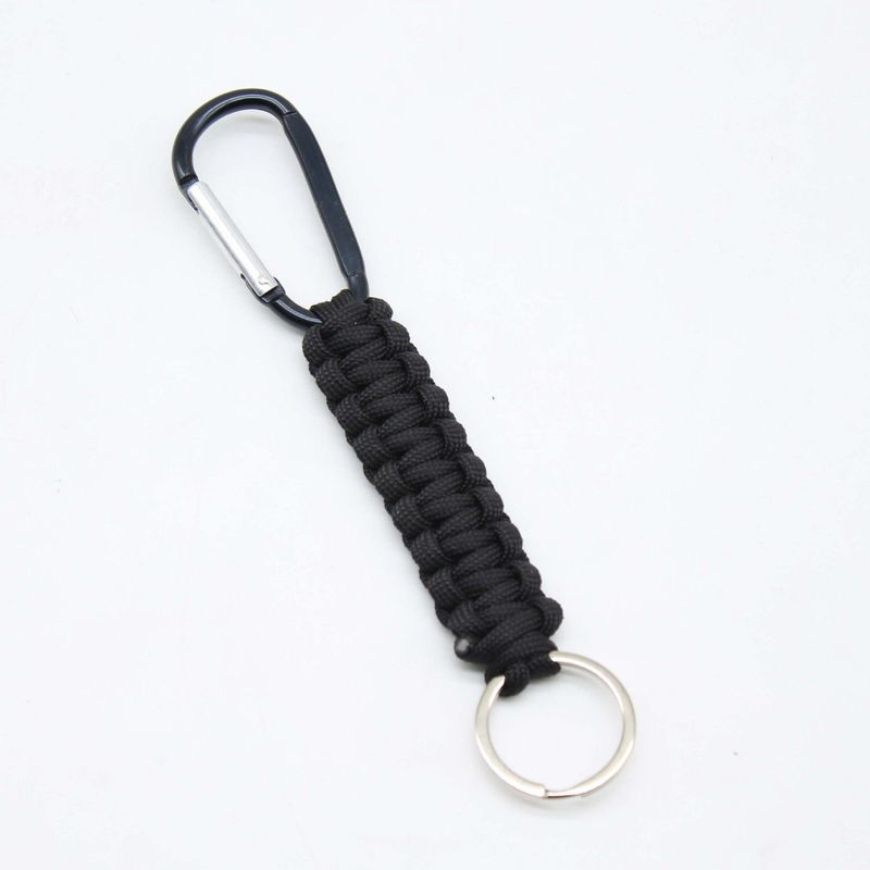 Paracord Schlüsselanhänger Schwarz Zubehör Anti-Lost Woven Personalisierte Haken Anhänger Einfache Multi-Funktionale_voghion.com