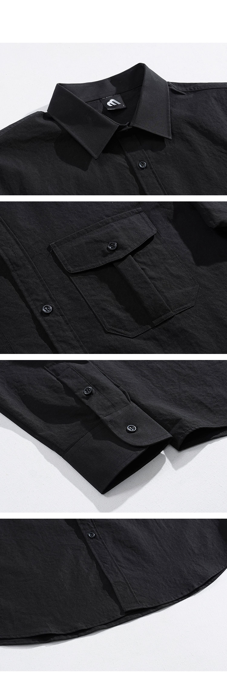 Cargo Long-sleeved Shirt For Men Fashion Niche Design Lined Suit Loose Inside The Top_voghion.com