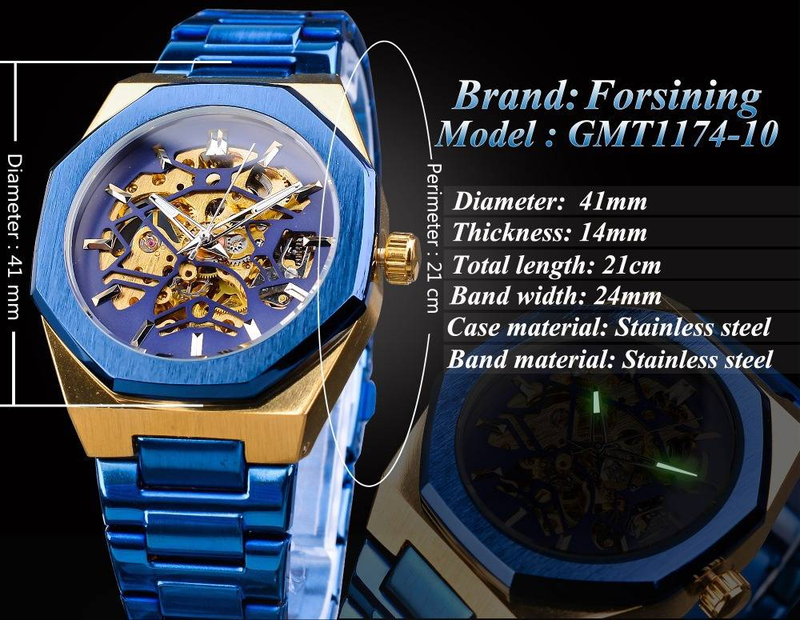 Mens Premium Steampunk Automatic Mechanical Watch - Black Dial,Skeleton Design,Luxury Waterproof Wristwatch - Intricate Timeless Style_voghion.com