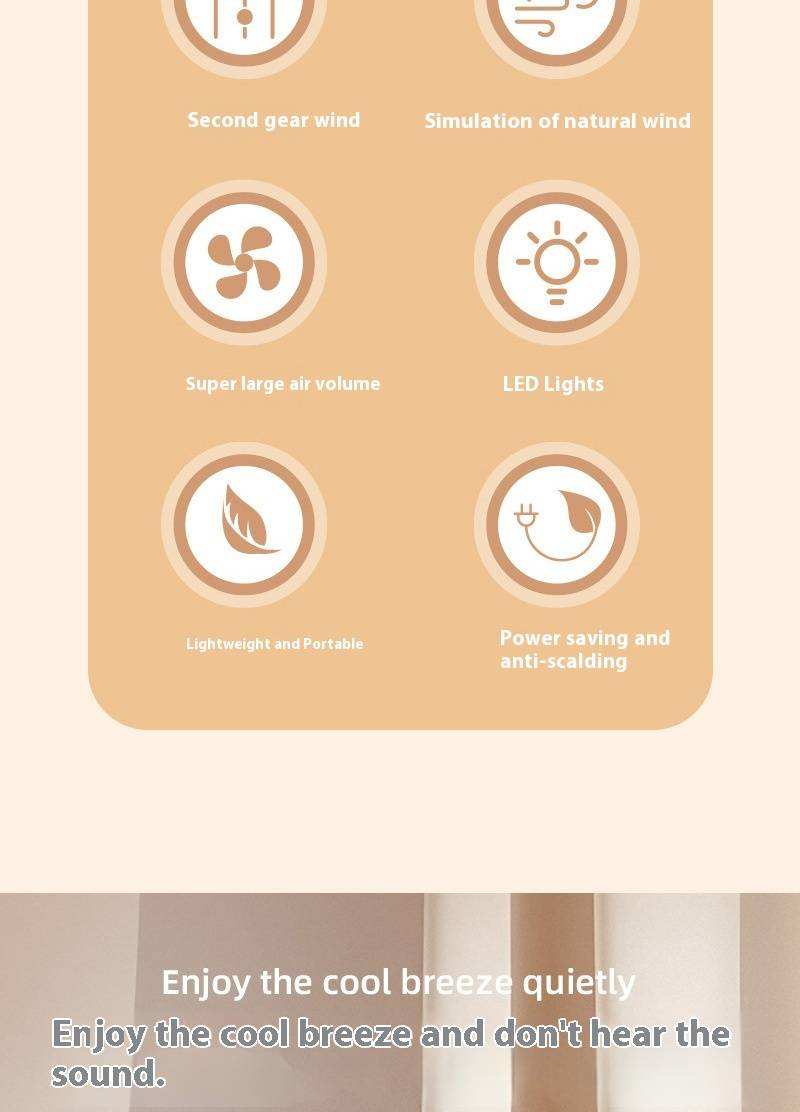 Mini Desk Fan With Night Light - USB Rechargeable, 3-Speed, Handheld & Desktop Dual Use For Dorm, Office, Travel_voghion.com