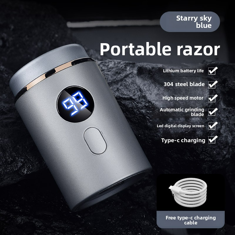 Rotationsrasierer mit 5 Klingen für Männer, wiederaufladbar über USB, mit LED-Anzeige und abnehmbaren, waschbaren Scherköpfen, 120 Min. Laufzeit, 36 dB, ultraleise_voghion.com