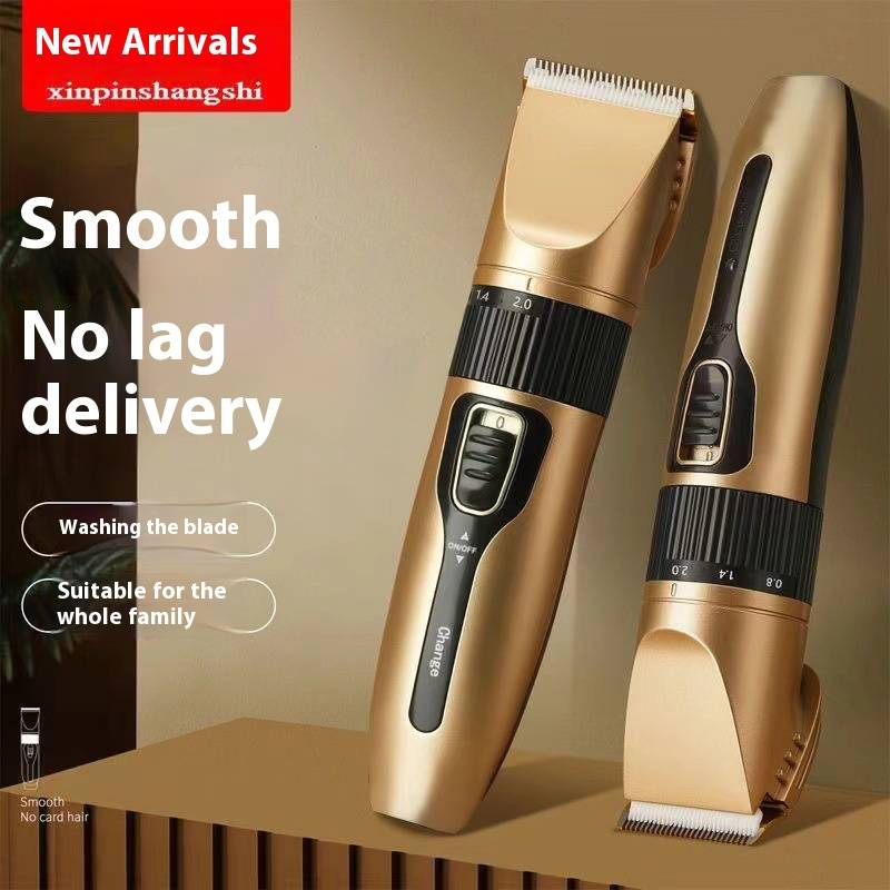 Professional Cordless Hair Clipper For Men - Ceramic Blade, Rechargeable, Self-Cleaning, Multiple Attachments (Gold Edition)_voghion.com
