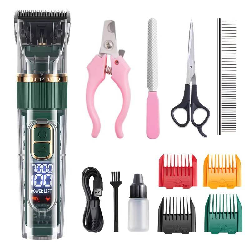 Professional Cordless Pet Grooming Clipper With Ceramic Blade - Quiet & Safe Trimmer For Dogs & Cats - Multiple Attachments For Full Grooming Kit_voghion.com
