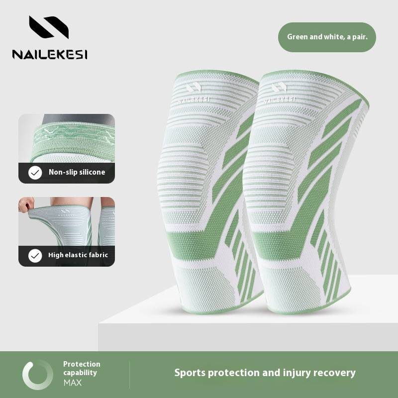 Tutore antiscivolo unisex per ginocchio - Maglia in nylon traspirante per corsa, escursionismo, palestra e sport - Presa in silicone e vestibilità a compressione_voghion.com