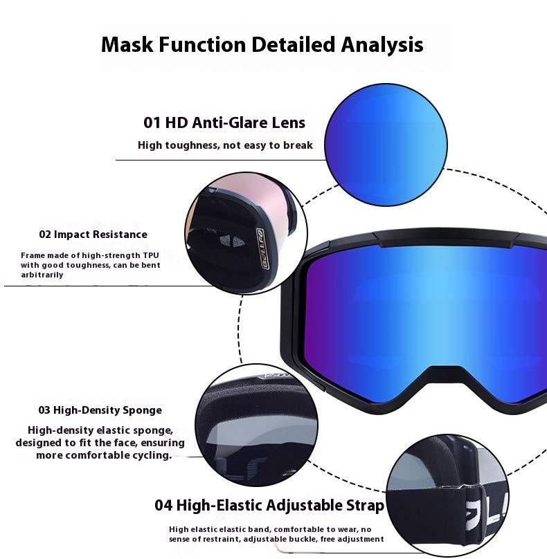 Unisex Motorcycle Goggles With Detachable Face Mask - Black Frame & Interchangeable Lenses For Off-Road, Cycling, And Outdoor Sports_voghion.com