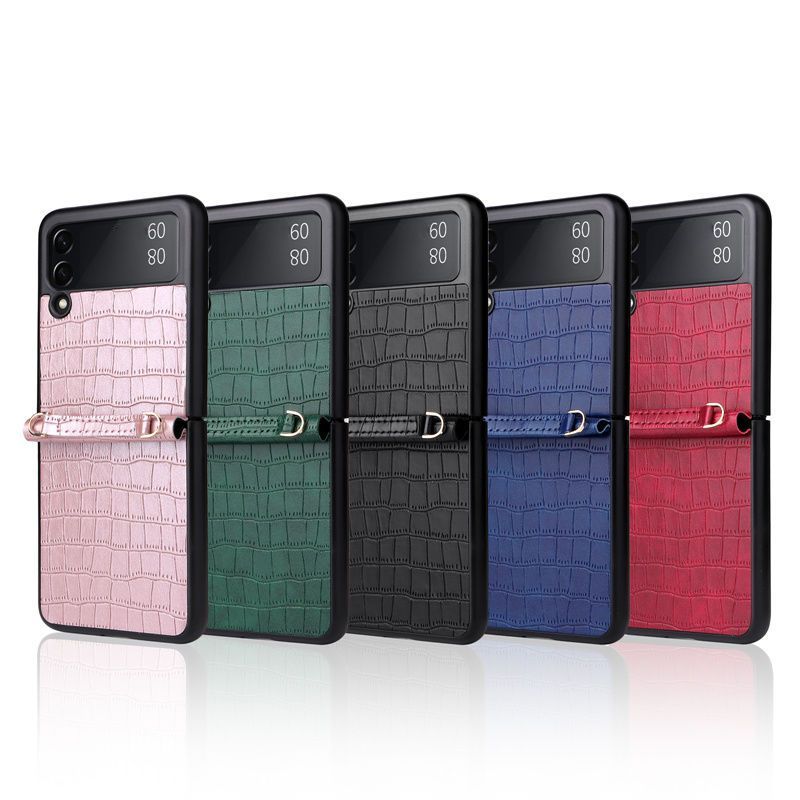 Z Flip3/4/5 5G One-piece Bamboo Pattern With Hand Strap Phone Case Folding Screen Trendy Limited Edition_voghion.com