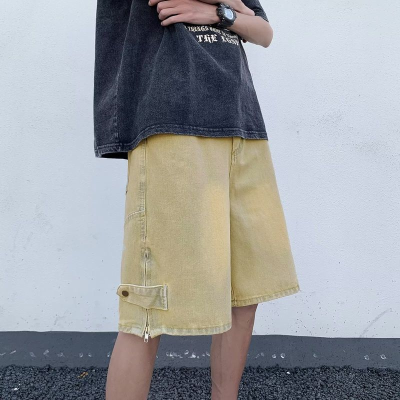 Jeansshorts för män, sommarmode, märkesdesign, sense tooling, fempunktsbyxor, amerikanska retrobyxor med lös passform_voghion.com