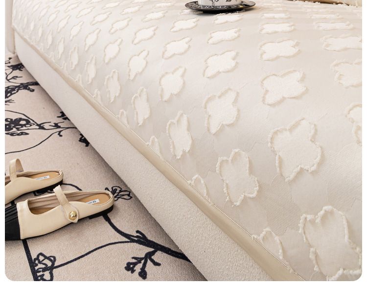 Housse de coussin de canapé en chenille – Protection personnalisable et résistante aux chats pour canapés sectionnels (motif géométrique, envers antidérapant)_voghion.com