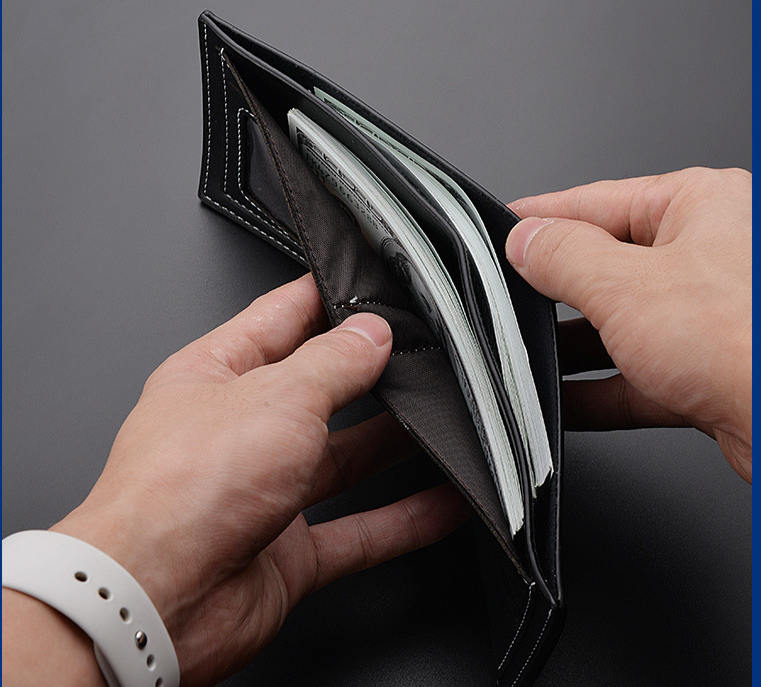 2023 New Patchwork Leather Men Wallets Short Male Purse with Coin Pocket Card Holder Brand Trifold Wallet Men Clutch Money Bag_voghion.com