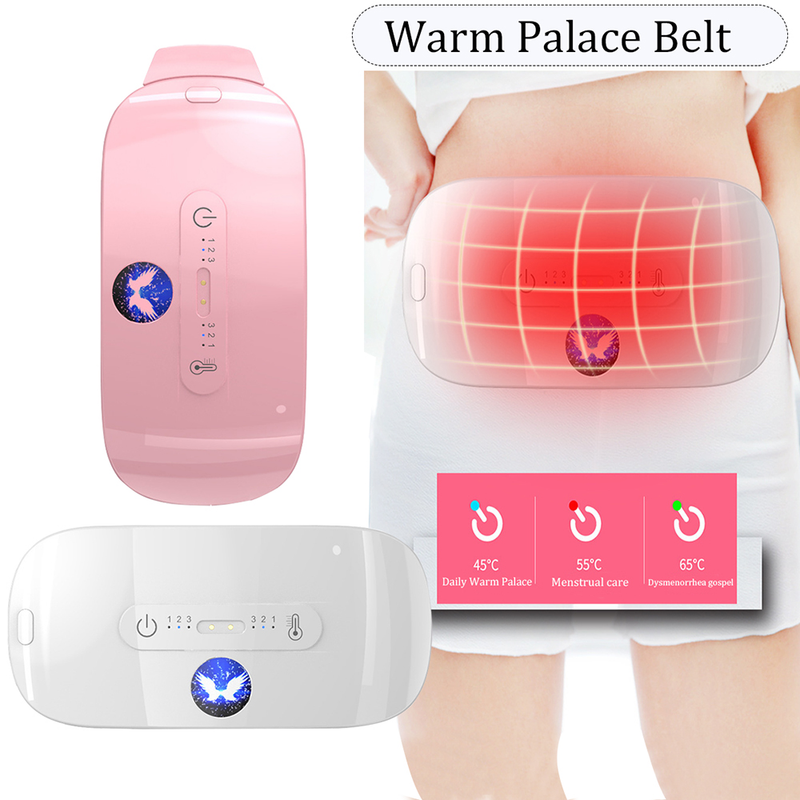 Electische Menstruatie Verwarming Pad Smart Warm Paleis Riem Relief Taille Massage Pijn Krampen Vibrerende Abdominale 70% korting_voghion.com