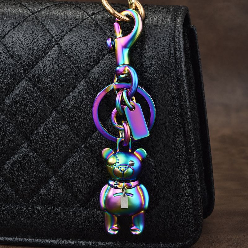 Bunte Bär Personalisierte Auto Tasche Schlüssel Anhänger Cartoon Glocke Keychain Zubehör_voghion.com