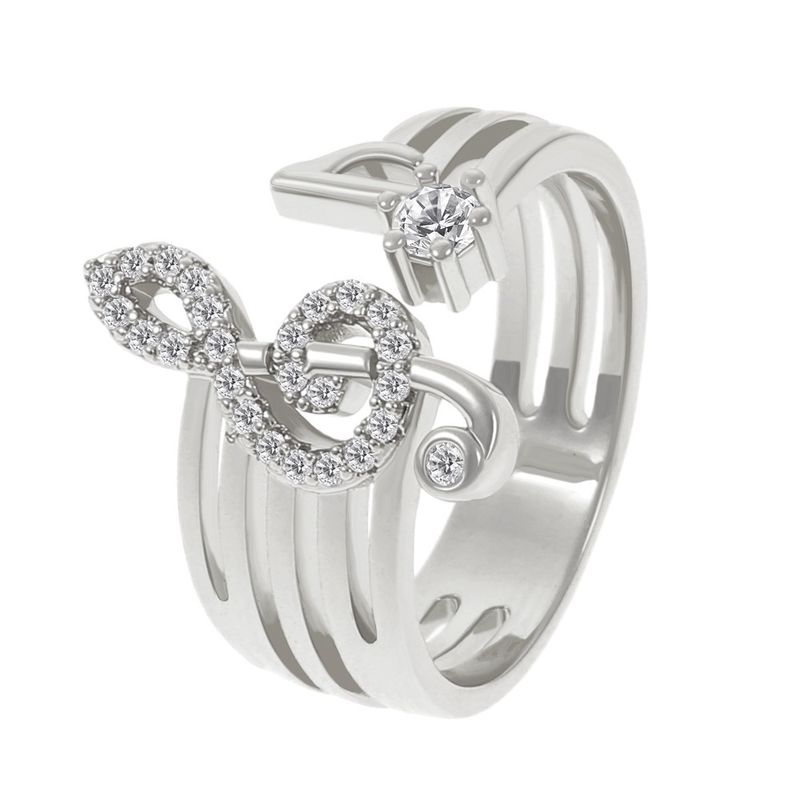 Anelli alla moda con zirconi e spartiti musicali creativi, anelli aperti per donne, ciondoli, gioielli, regalo di nozze femminile_voghion.com