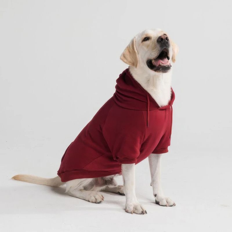 Hanorac din fleece cu imprimeu de litere pentru animale de companie, toamnă și iarnă, cu căciulă, mărime medie și haine, haine pentru câini mari_voghion.com