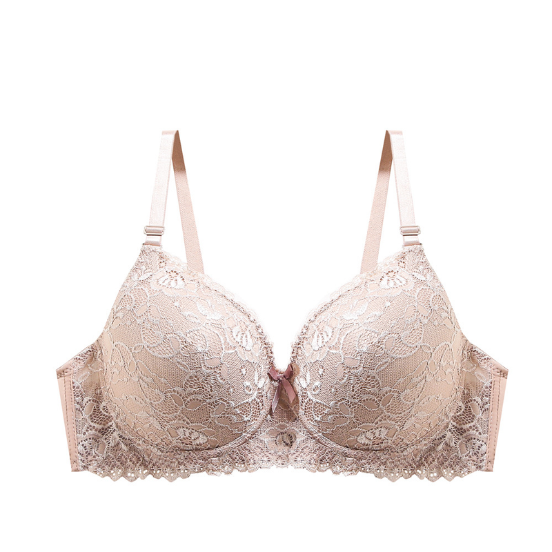 lace sexy bra, comfortable big breasts, small push-up beautiful back underwear, women's thin cup large size bra_voghion.com