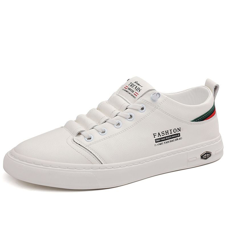 Suitable For All Seasons Autumn 2025 New Casual Leather White Sneakers Cowhide Breathable Slip-On Shoes Men's Style_voghion.com