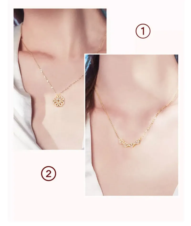 S925 Sterling Silber Liebeskette mit vierblättrigem Kleeblatt – Boutique-Handwerkskunst, Bestseller, Designer-Originalschmuck_voghion.com