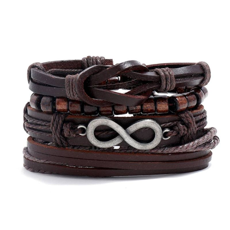 Enkel kostym DIY vävd kohud läder herr- och damarmband med flera lager tillbehör_voghion.com