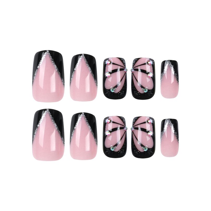 Spicy Girl trägt äußere mittellange künstliche Nägel, Verstärkung, tragbares Nagelpanel, fertiges Produkt_voghion.com
