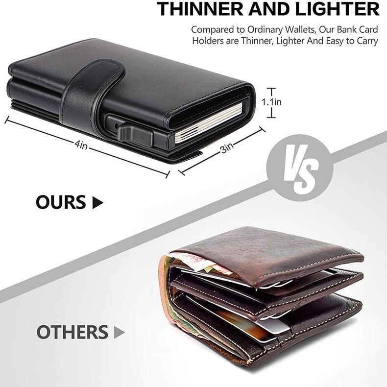 Rfid Genuine Leather Men Wallets Fashion Card Holder Trifold Money Bags Smart Slim Thin Coin Pocket Wallet Purse_voghion.com