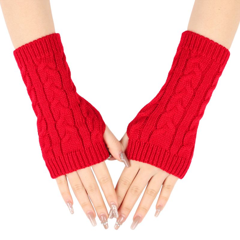 Unisex vlněné rukavice s půl prsty, psaní, hraní, mobilní telefon, pár, krátká manžeta, pletená, teplá, špička prstu_voghion.com