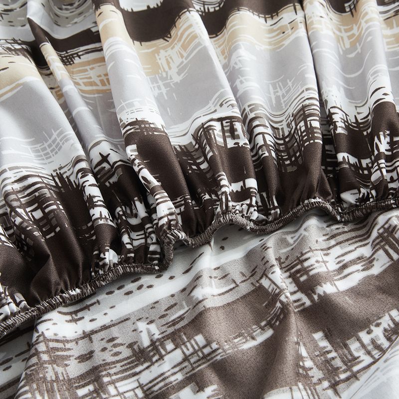 Lenzuolo con angoli con venature e strisce in legno scuro - Copriletto in poliestere stampato in 3D (misura Queen/King, tasche profonde, antipiega, stile hotel di lusso)_voghion.com