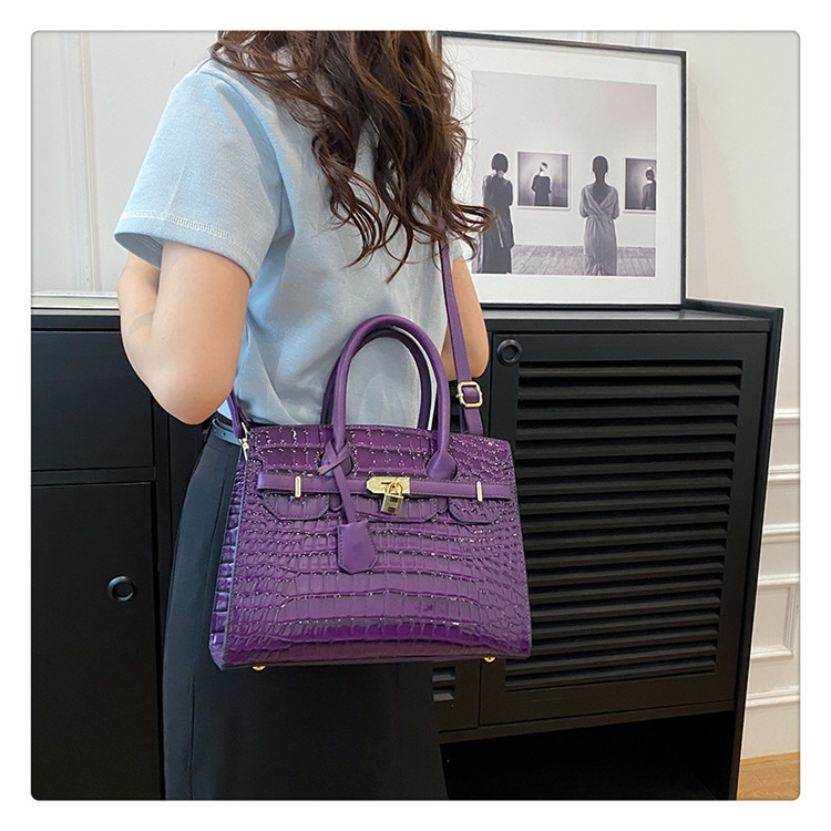 Vintage Fashion Crocodile Print Handheld Shoulder Crossbody Bag_voghion.com