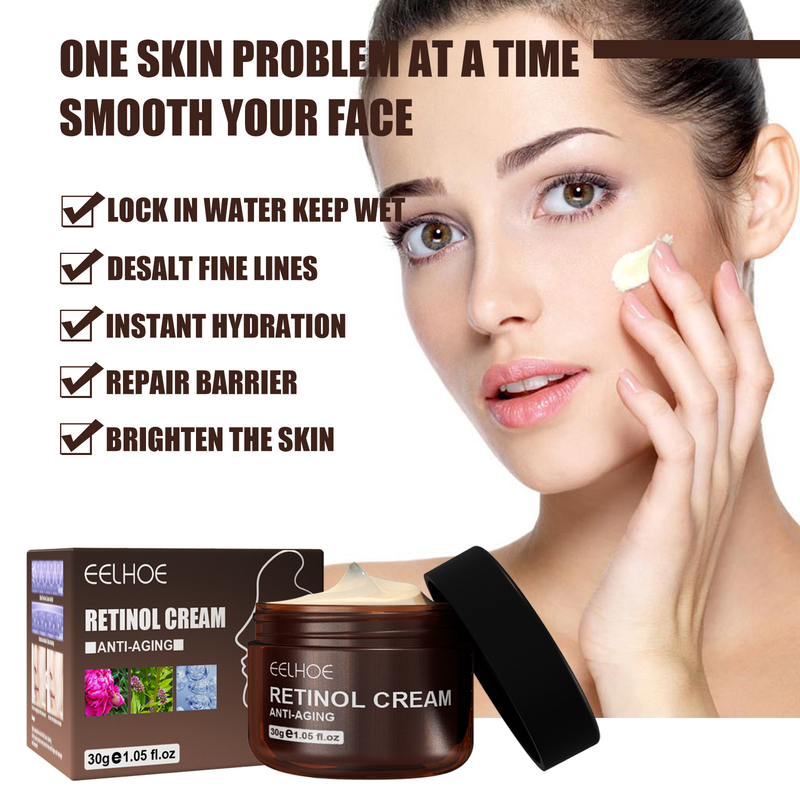 EELHOE Retinol krém arcra, Gyors ránctalanító retinol hidratáló arckrém_voghion.com