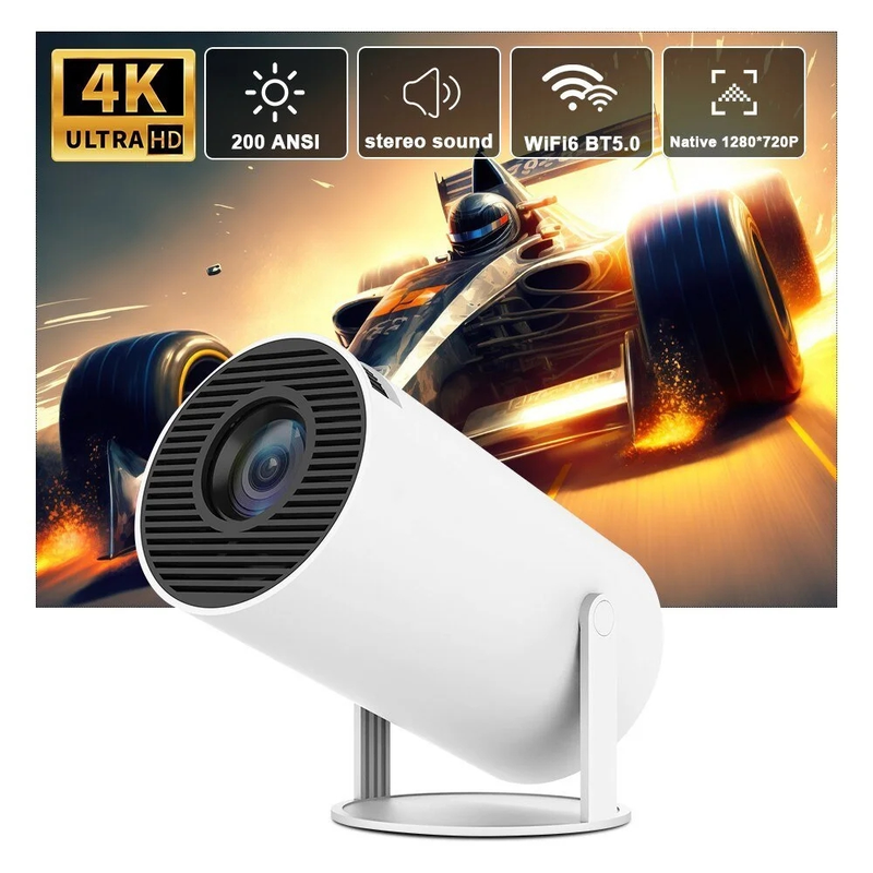 HY300 Projektor 4K Android 11 Dual Wifi6 200 ANSI Allwinner H713 Bluetooth 5.0 1080P 1280*720P Heimprojektor_voghion.com