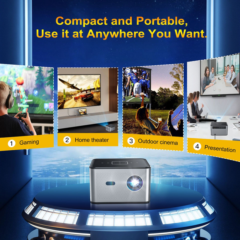 2024 neue Mini Tragbare Hause Wohnzimmer Schlafzimmer Wand Projektion Büro Drahtlose Projektor_voghion.com