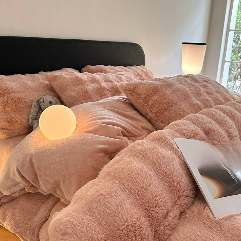 Set da letto in pile di latte, quattro pezzi, autunno e inverno, di alta qualità, in pelliccia di coniglio, spesso e caldo, in pile di corallo, copripiumino, dormitorio_voghion.com