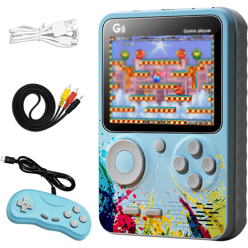 Byteuni G5 Retro Portable Handheld Game Console with 500 Classical FC Games and Controllers, Comes with 1000mAh Rechargeable Battery Support for TV_voghion.com