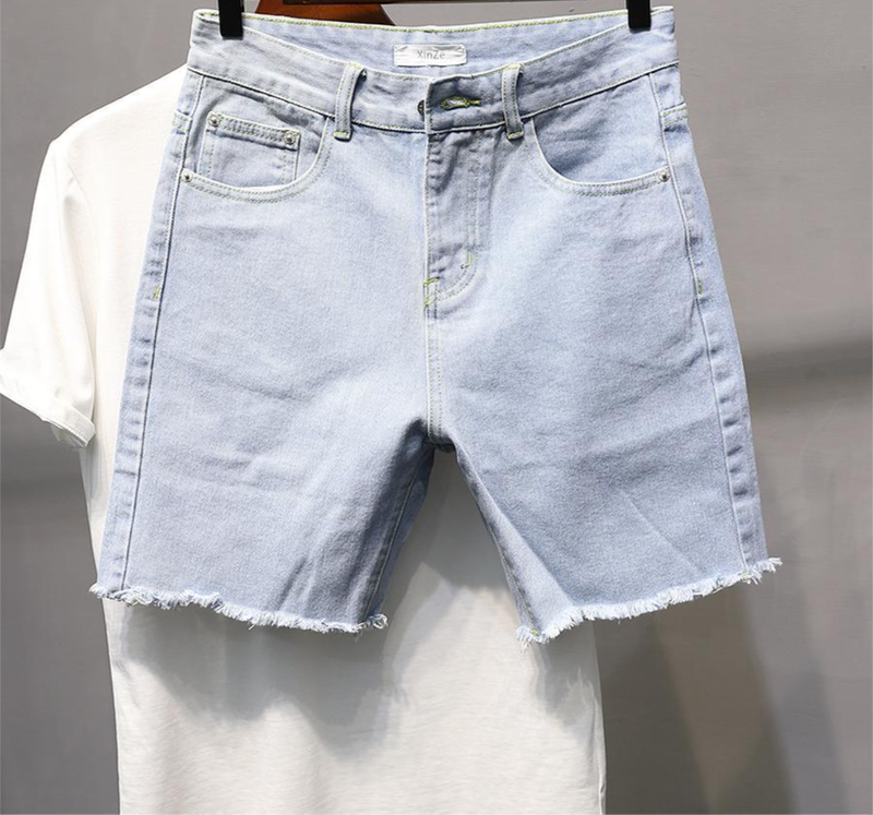 Vīriešu apģērbs Vasaras piecu punktu bikses Daudzpusīgi džinsi_voghion.com