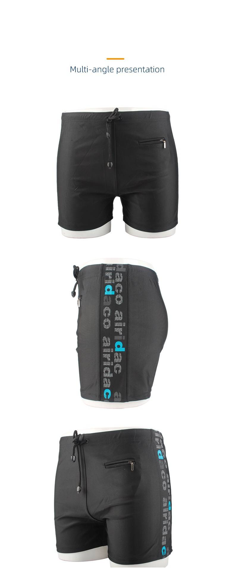 Herenslips, dikke zwembroeken, korte sportzwembroeken, snel drogende losse zwempakken met zakken, casual badpakken met zakken_voghion.com