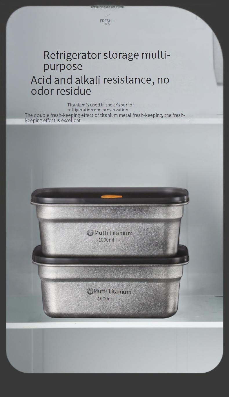 Pure Titanium Household Fresh Keeping Box Sealed Lunch Box With Lid Fruit Lunch Box Rectangular Refrigerator Storage Large Capacity_voghion.com
