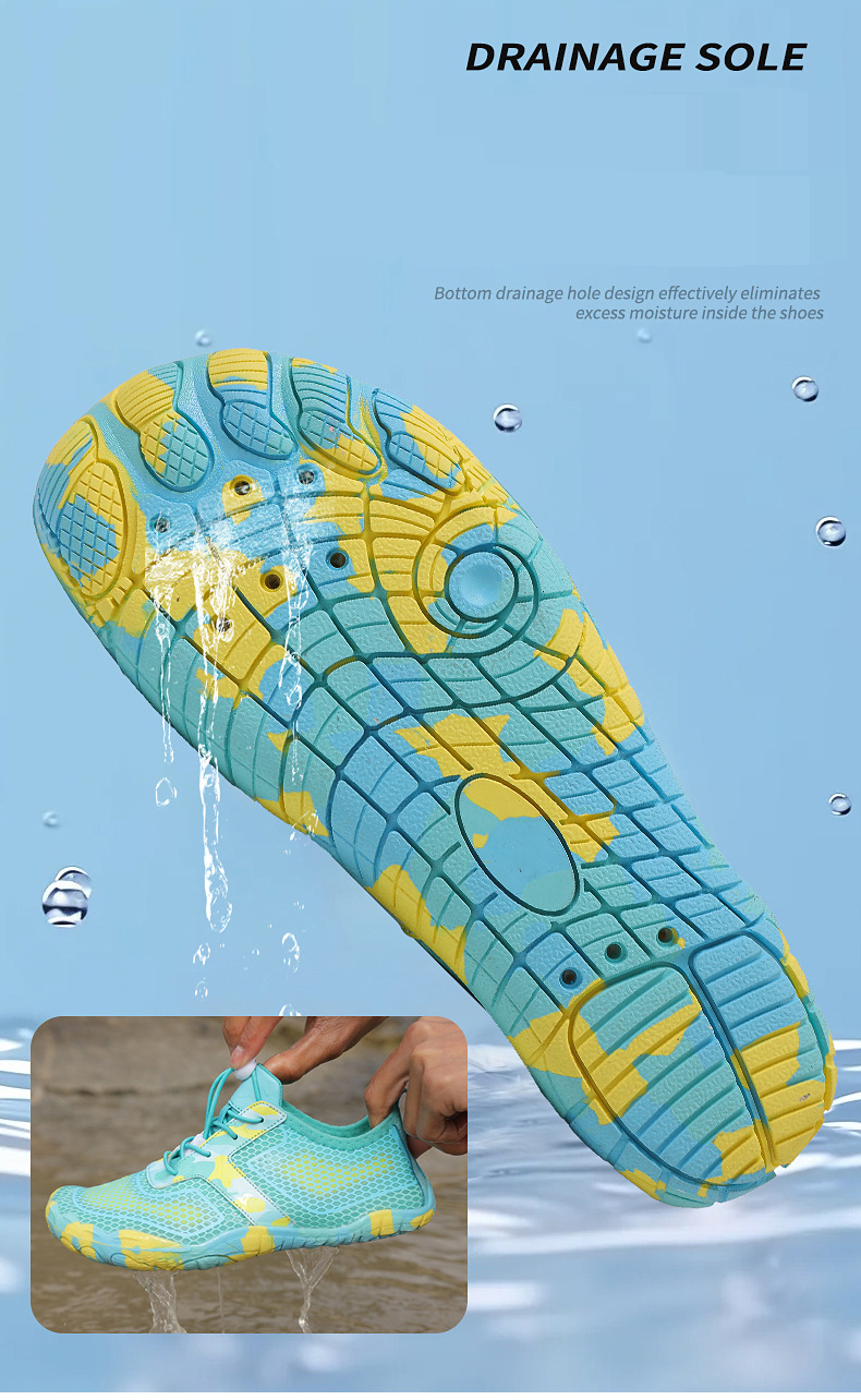 Scarpe unisex per sport acquatici, nuoto, immersioni, spiaggia e attività all'aperto - Design leggero, ad asciugatura rapida e a piedi nudi con suola in gomma antiscivolo_voghion.com