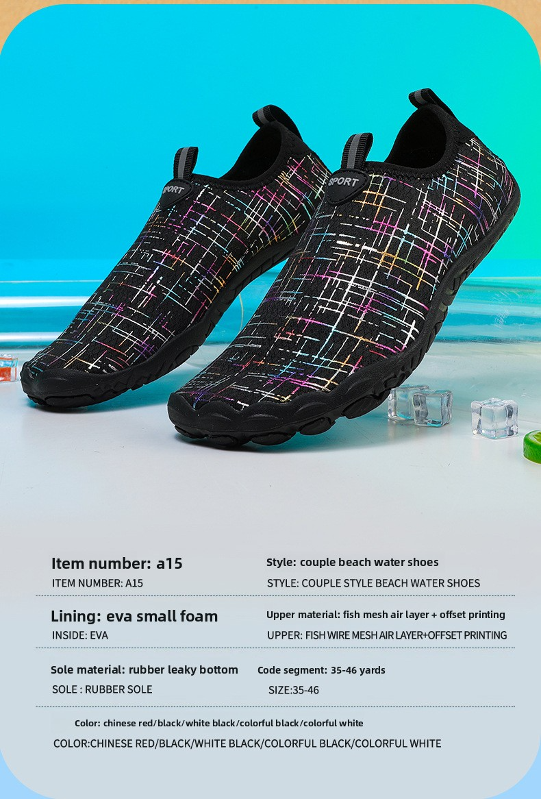 Scarpe da acqua unisex ad asciugatura rapida per escursionismo, nuoto e spiaggia – Calzini antiscivolo con mesh traspirante e intersuola in EVA (uomo/donna)_voghion.com