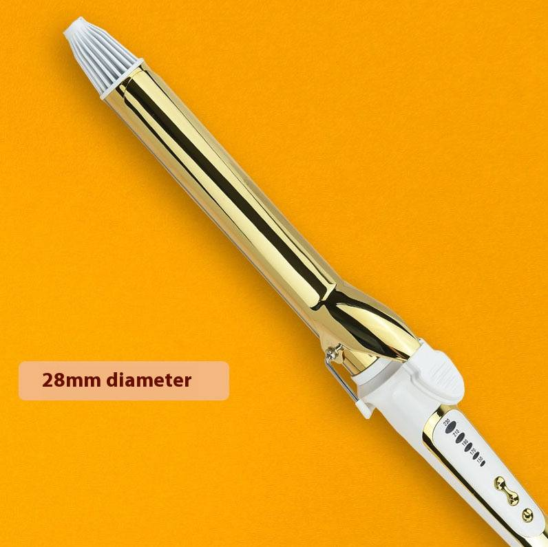 Goldfarbener Ionen-Lockenstab aus Keramik mit 5 Heizstufen – 31 mm Styling-Tool in Salonqualität für krausfreie Locken, für trockenes und nasses Haar (220 V, 55 W, Gold)_voghion.com