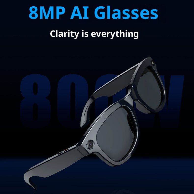M01PRO Smart Glasses With AI Translation, 8MP Camera, Bluetooth Calling & Music, Voice Assistant, Anti-Blue Light/Sunglasses_voghion.com