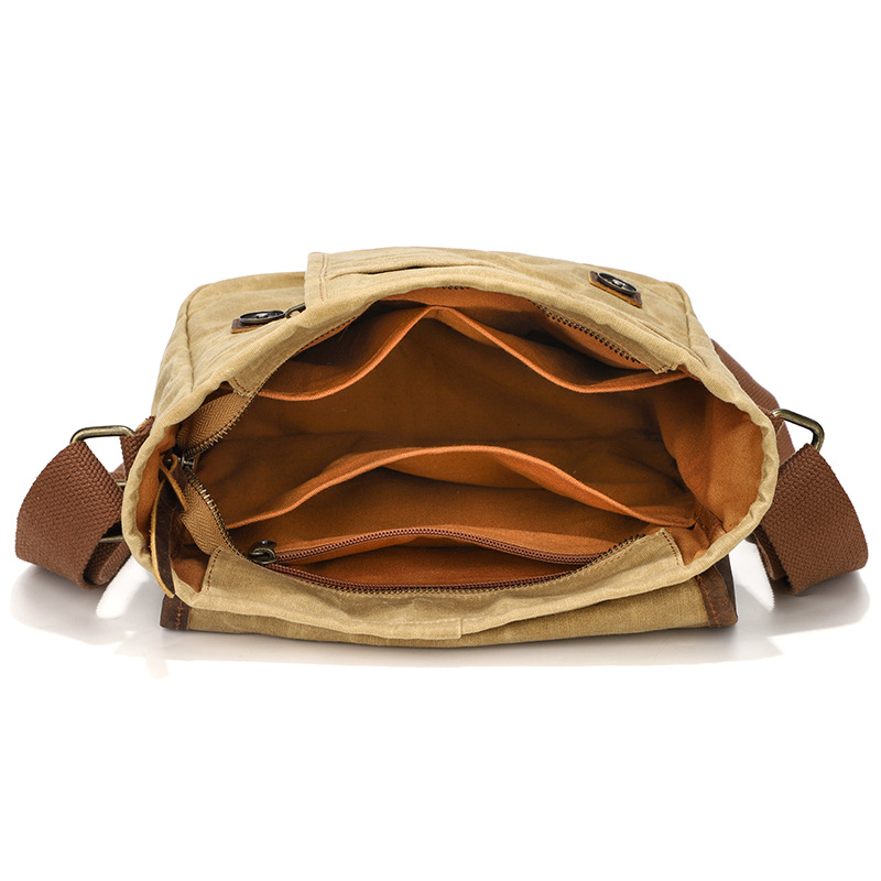 Casual retro men's crossbody bag, men's single shoulder backpack, wax printed waterproof canvas bag_voghion.com
