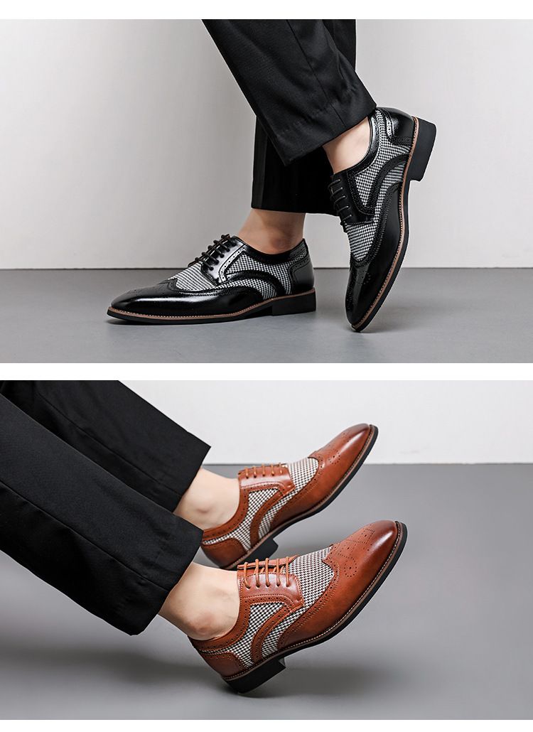 Pantofi Oxford formali cu șireturi pentru bărbați, stil business, casual, pentru birou, petreceri și purtare zilnică_voghion.com