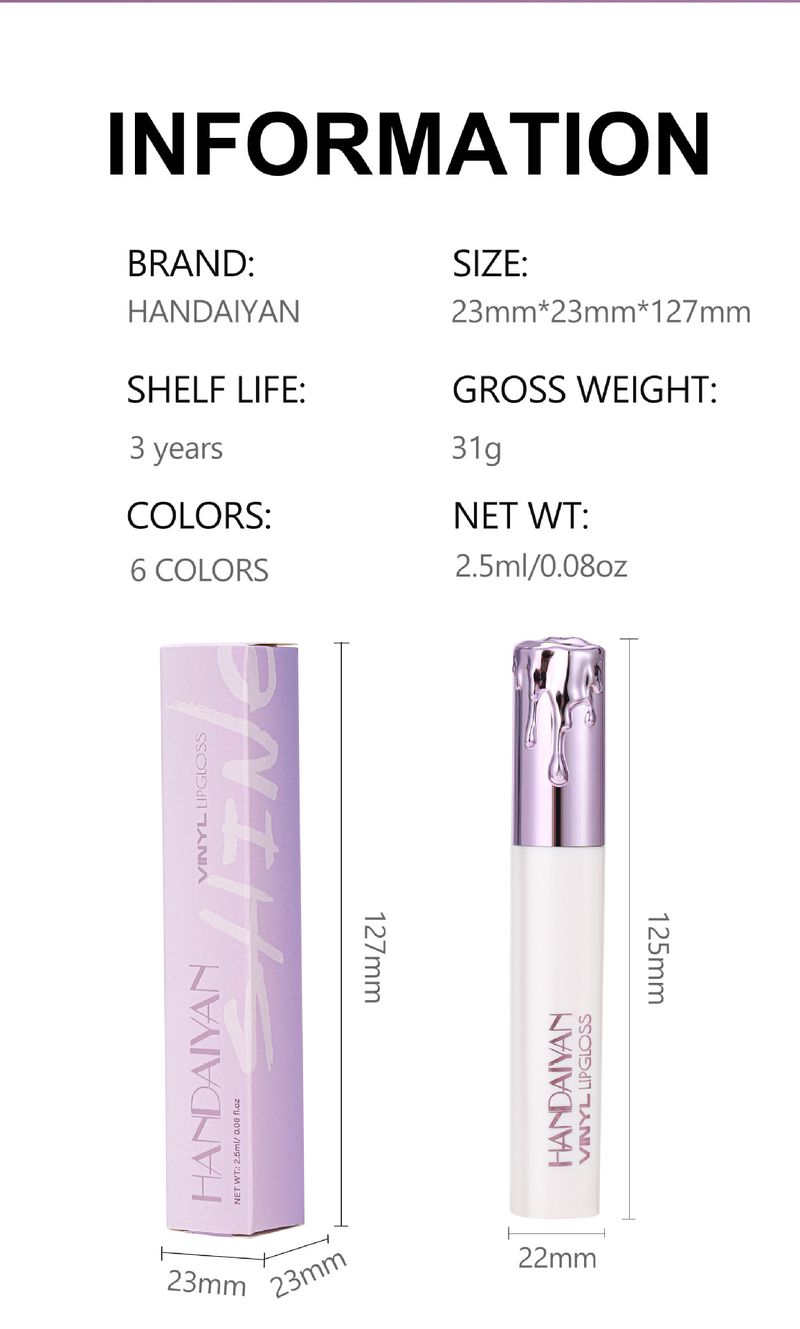 HANDAIYAN 6 - Color Liquid Lipstick Set, Moisturizing & Long - Lasting, Waterproof & Non - Stick Cup, Matte Finish Hydrating Lip Gloss_voghion.com