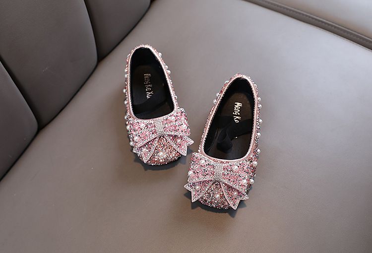Mutter & kinder sommer neue stil bogen dame mädchen prinzessin mädchen baby prinzessin einzelne schuhe leder schuhe tanz leistung_voghion.com