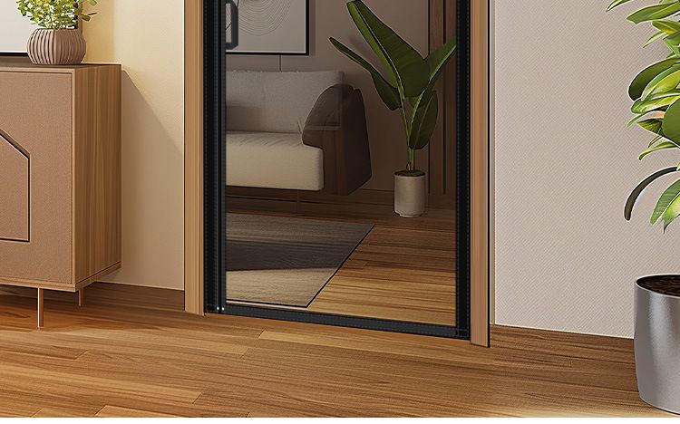 Magnetic Fiberglass Screen Door - No Drill Invisible Mesh Curtain With Full-Length Magnets, Modern Black/Grey/White/Brown_voghion.com