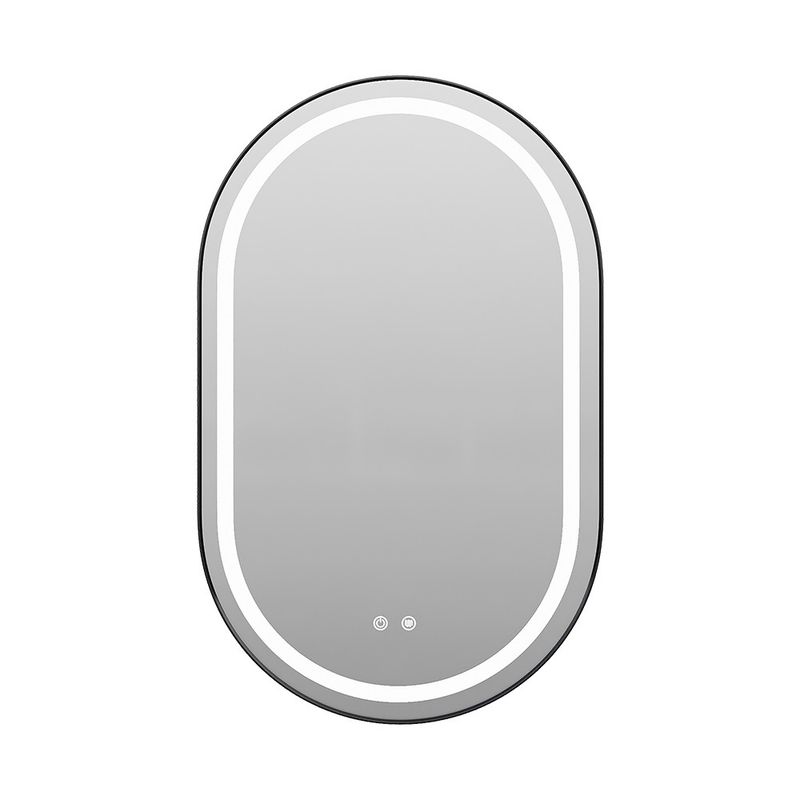 LED Illuminated Light Bathroom Mirror Wit Demister/Black Gold Frame/Touch Switch_voghion.com