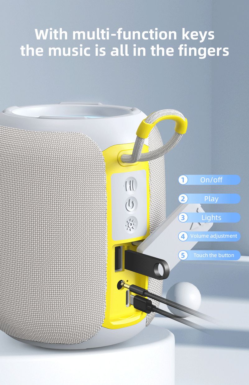 Νέο TG655 Ασύρματο Φορητό Ηχείο Bluetooth Subwoofer από Ύφασμα, Αδιάβροχο, Εξωτερικό Ηχοσύστημα_voghion.com