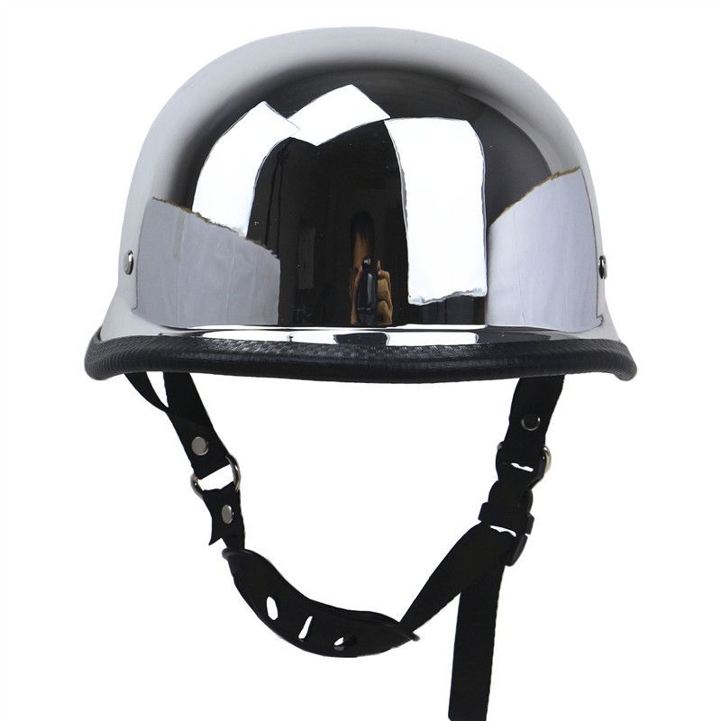 Casco plateado Casco retro Espejo para casco de moto_voghion.com